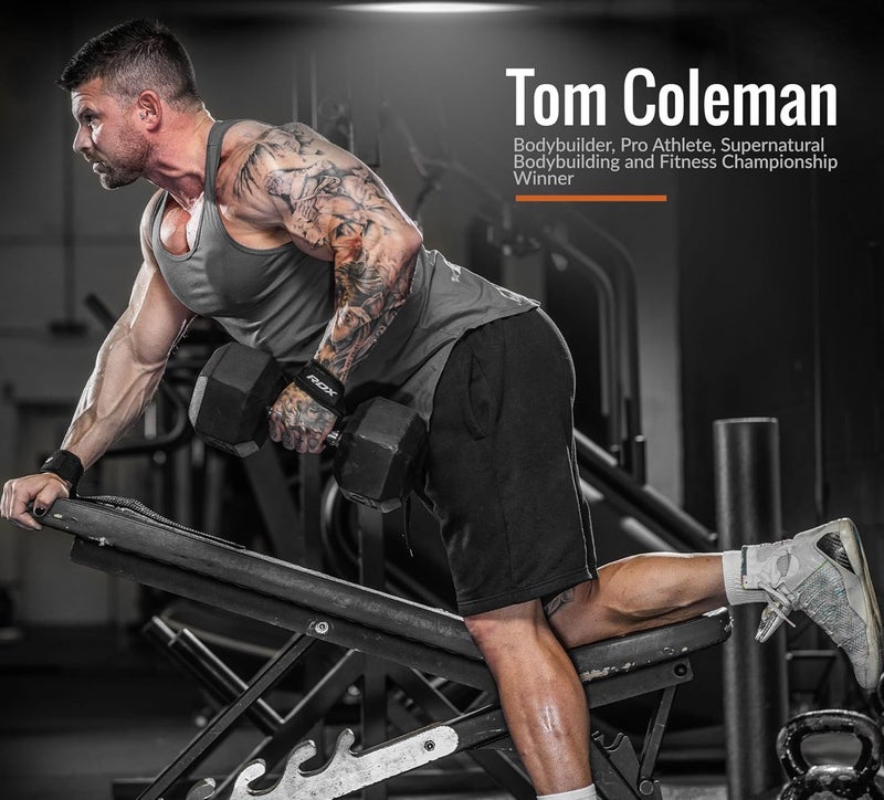 Rdx أحزمة رفع للأثقال – حزام معصم ثقيل من القطن 100% مع حشوة نيونبرين بسمك 5 مم، 60 سم من أشرطة قبضة اليد المضادة للانزلاق لتمارين الرفعات المميتة ورفع الأثقال، للرجال والنساء - Image 3